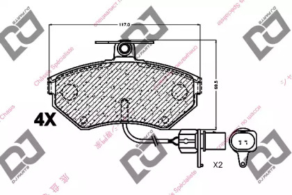 Комплект тормозных колодок DJ PARTS BP1285